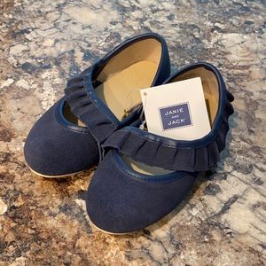 Girls Janie and Jack Navy Dress Shoes